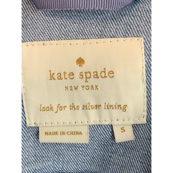 Kate Spade New York Denim Jacket With Ruffle Peplum Hem Small RT10298 EUC - Picture 2 of 9
